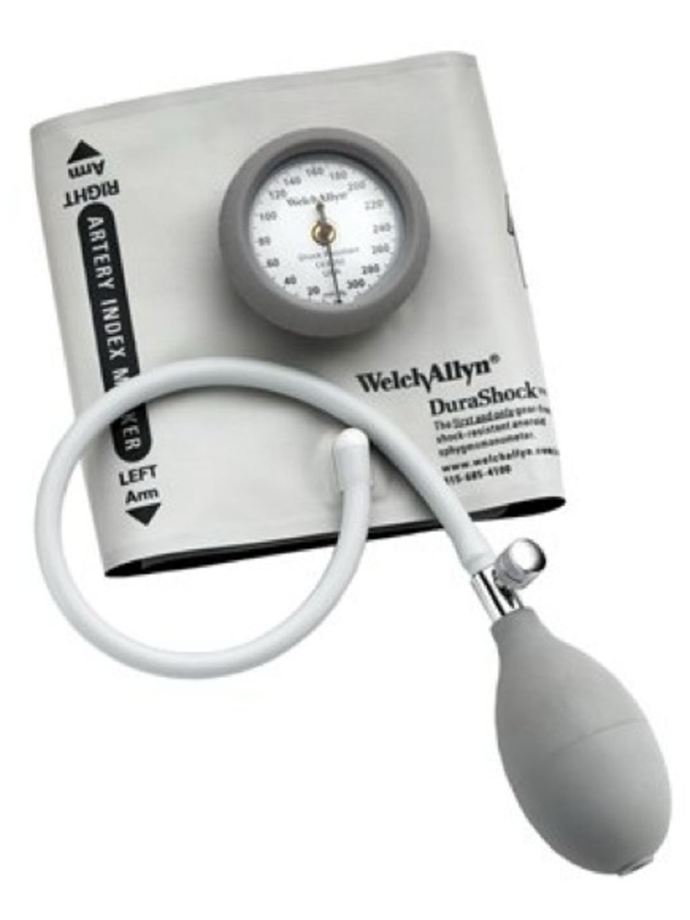 Large Adult Blood Pressure Cuff in White with Black Bulb